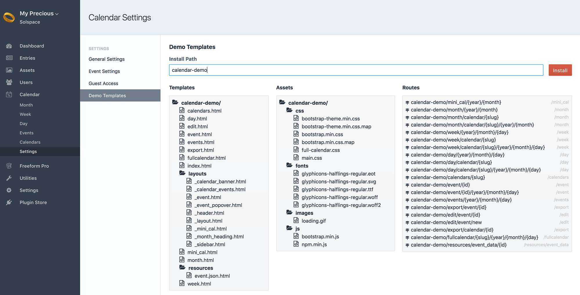 Demo Templates Install