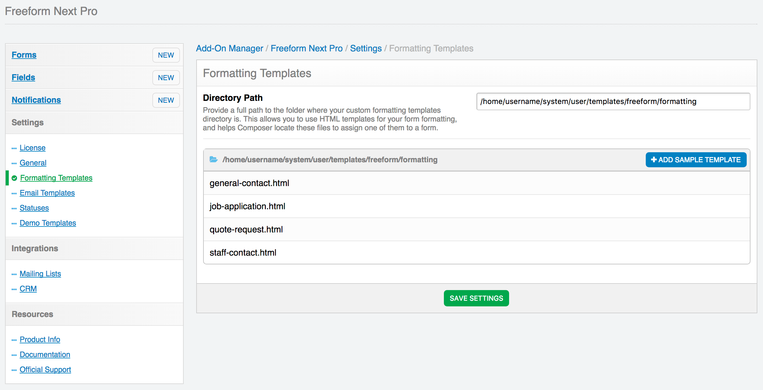 Formatting Templates