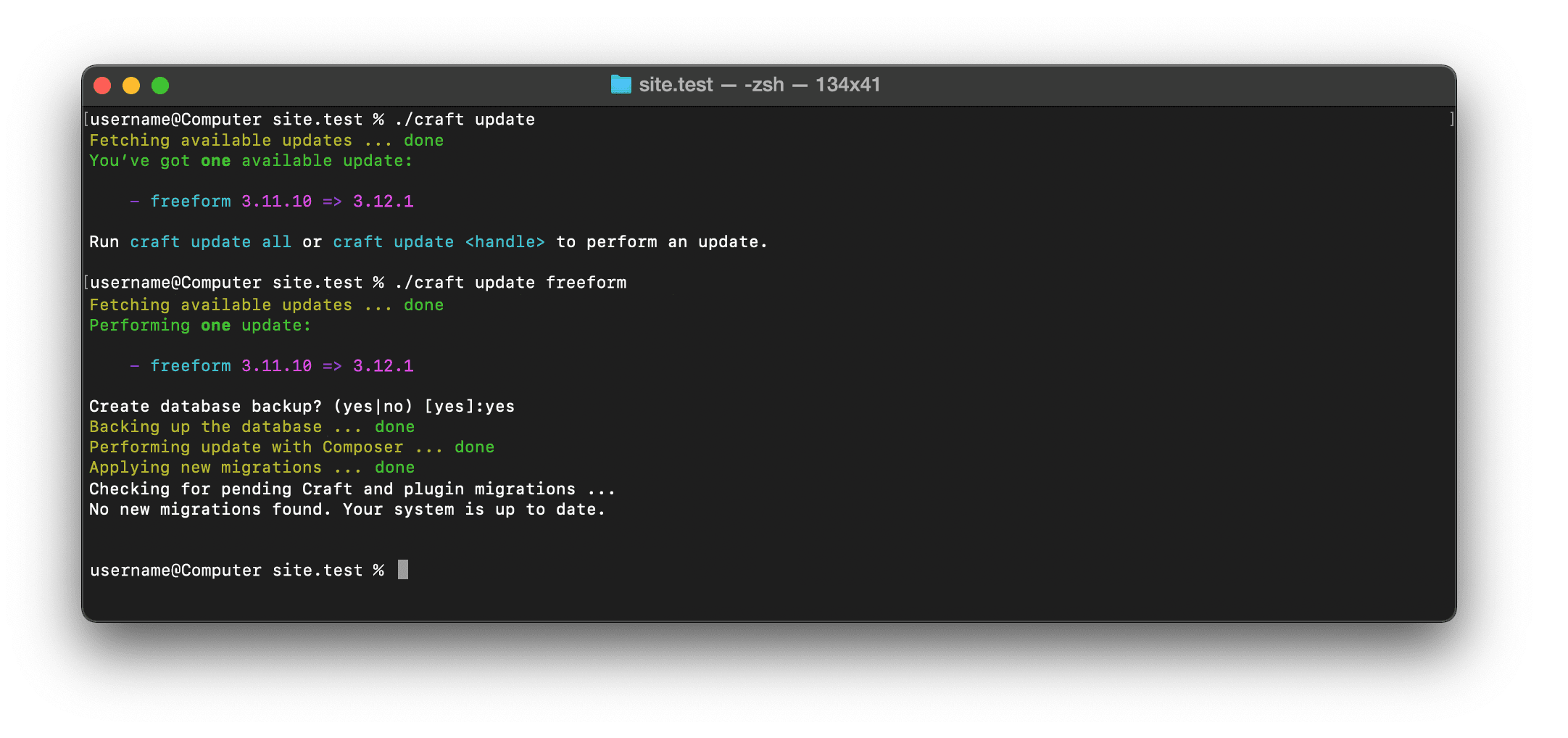 Terminal - Update Calendar