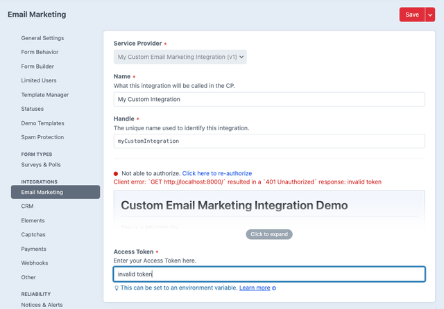 Custom Email Marketing integration 2