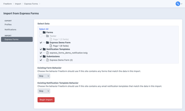 Express Forms migration utility