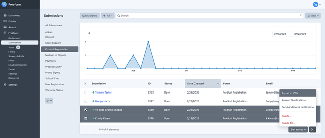 Basic CSV Exporting