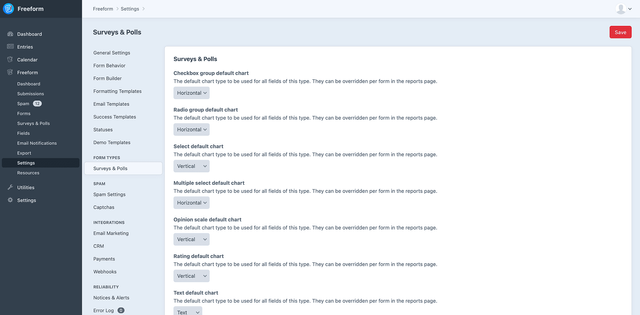 Surveys & Polls Settings